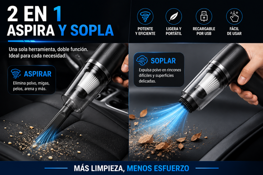 🚗✨ Mini Aspiradora Portátil 2 en 1 para Auto y Hogar ✨🚗