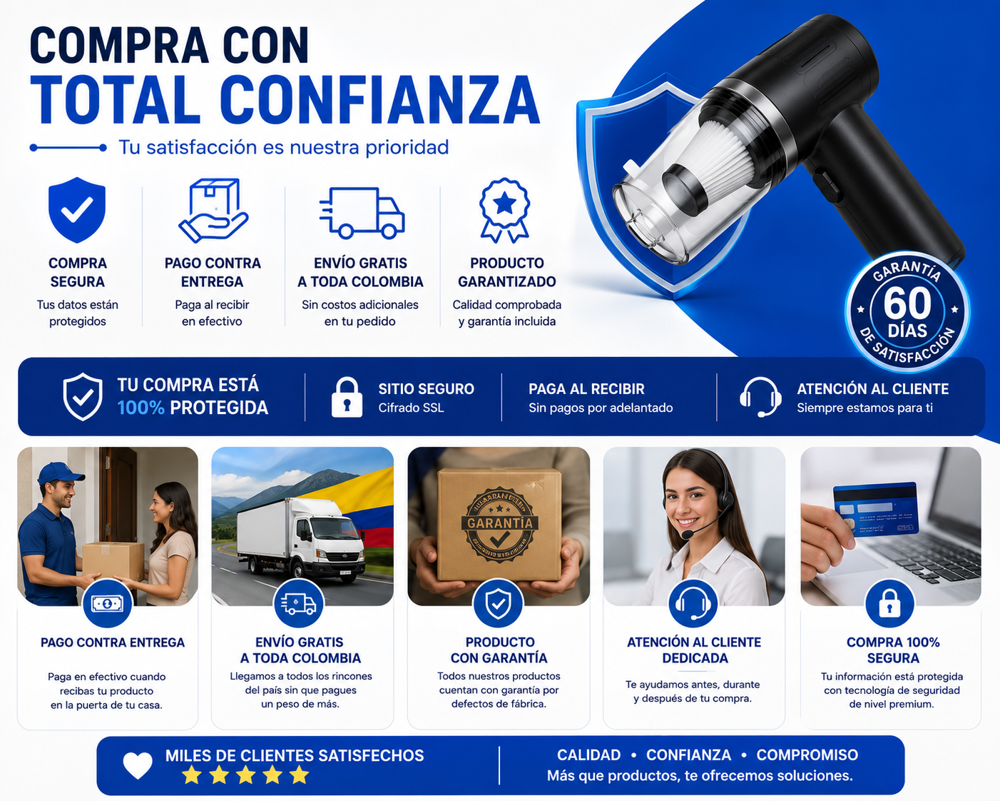 🚗✨ Mini Aspiradora Portátil 2 en 1 para Auto y Hogar ✨🚗