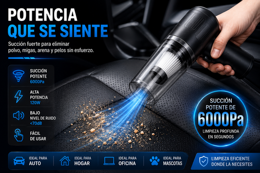 🚗✨ Mini Aspiradora Portátil 2 en 1 para Auto y Hogar ✨🚗