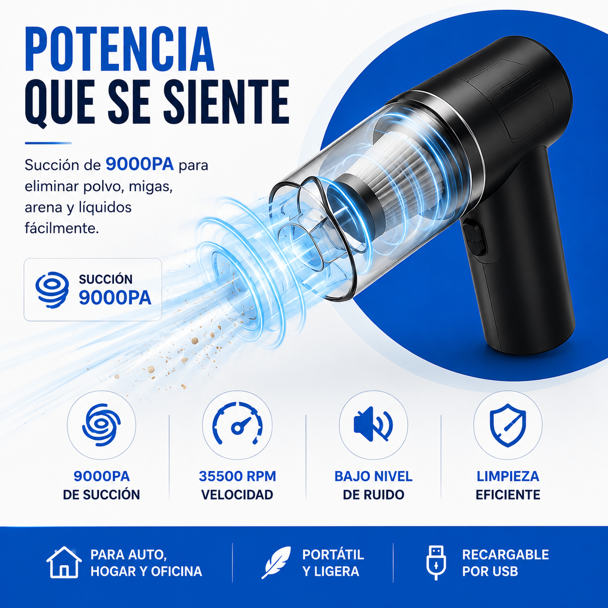 🚗✨ Mini Aspiradora Portátil 2 en 1 para Auto y Hogar ✨🚗