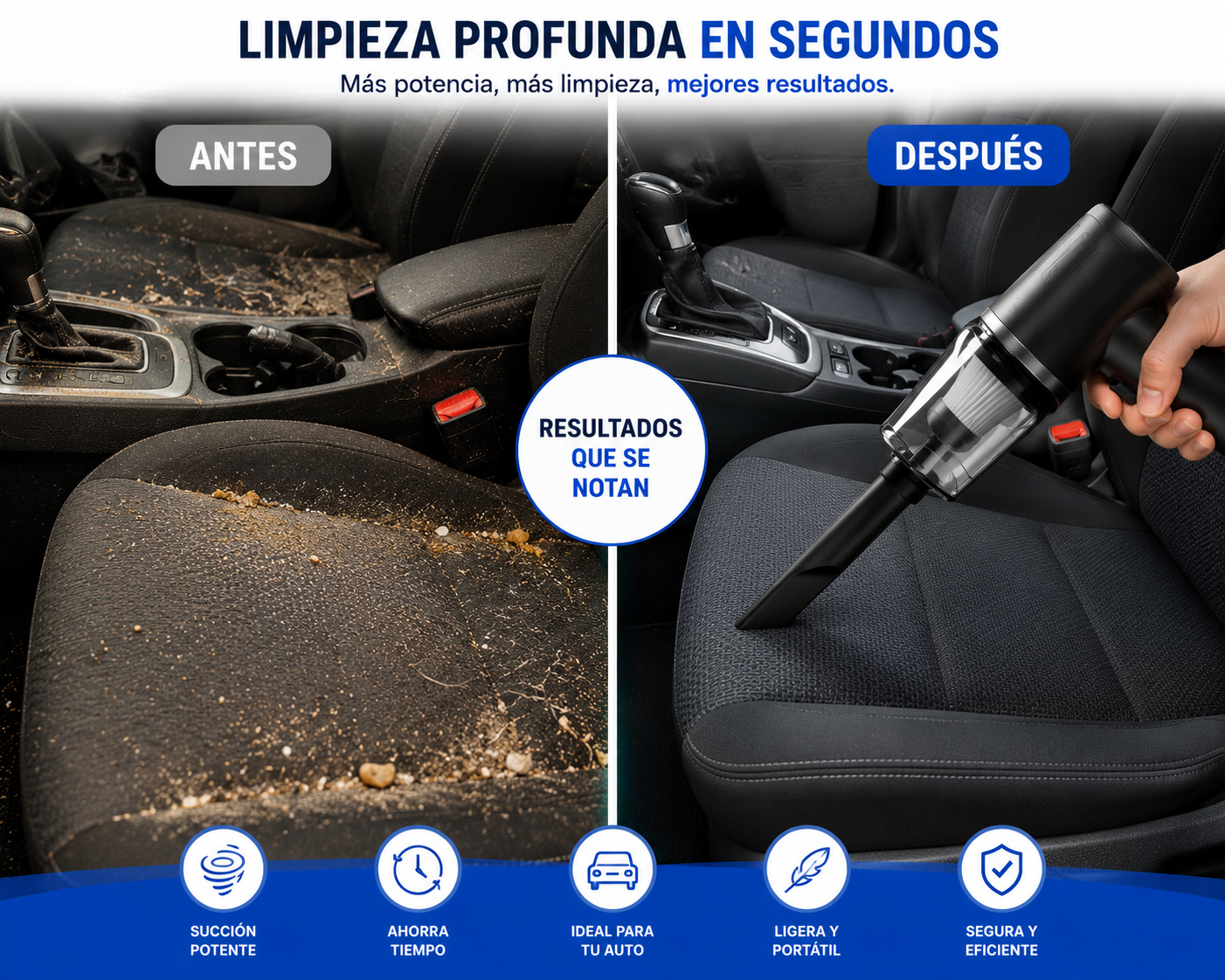 🚗✨ Mini Aspiradora Portátil 2 en 1 para Auto y Hogar ✨🚗